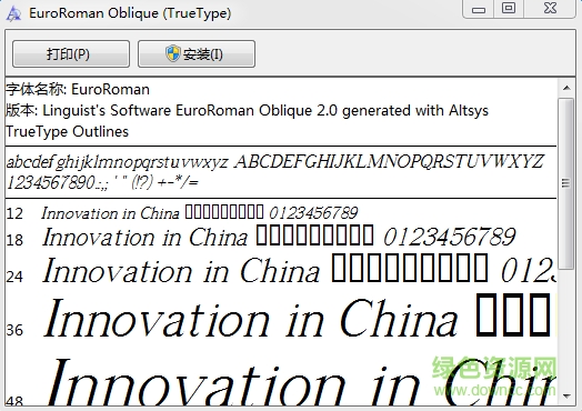 euroroman字體  0