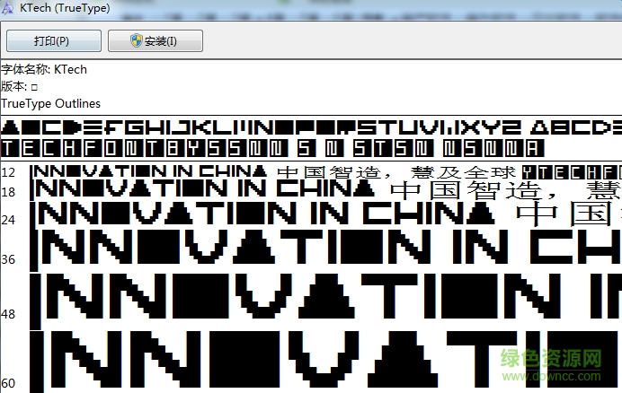 Ktech英文字體  0