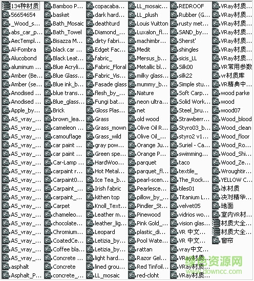 vray中文材質(zhì)庫(kù)
