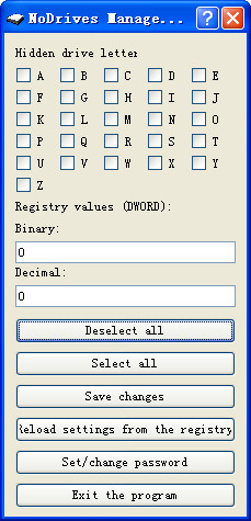 NoDrives Manager(隱藏硬盤分區(qū)工具) v1.2.0 綠色免費(fèi)版 1