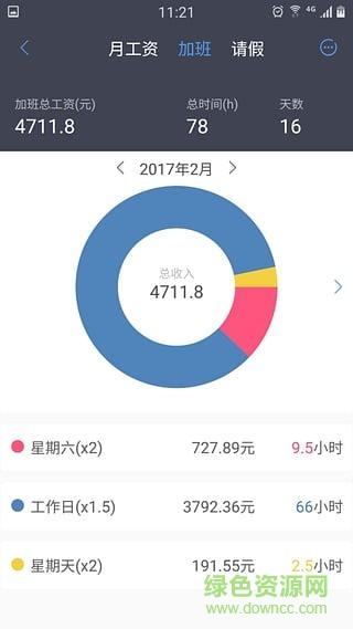 開(kāi)心加班管家(個(gè)人手機(jī)記工軟件) v3.3.0 官方安卓版 0