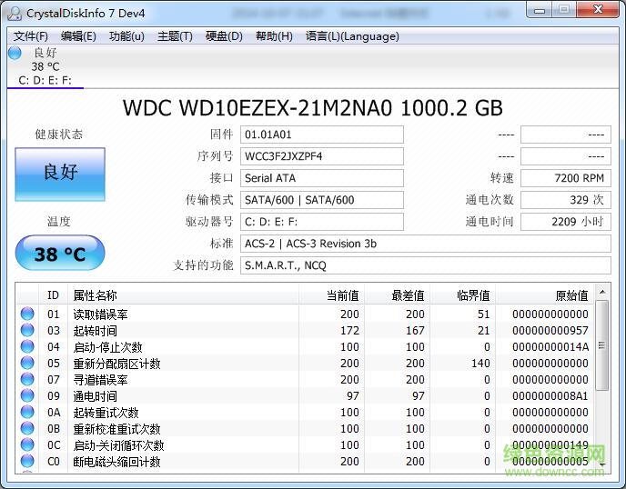 crystaldiskinfo中文版(硬盤檢測工具)0