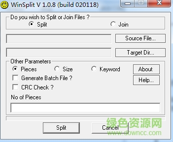Winsplit(文件分割合并工具) v1.0.8 綠色免費(fèi)版 0
