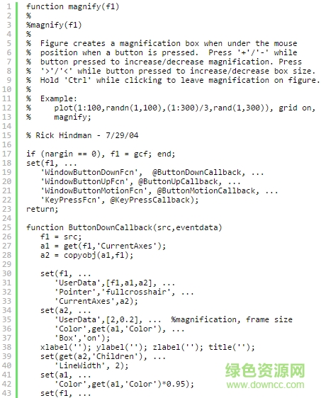 matlab magnify.m  0