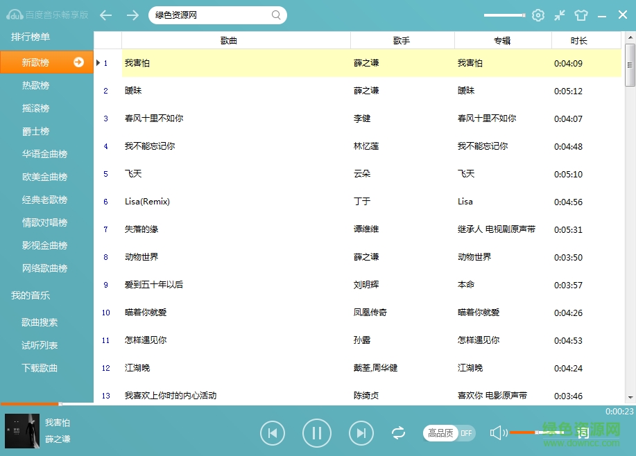 百度音樂暢享版(網(wǎng)友自制) v1.0 綠色版 0