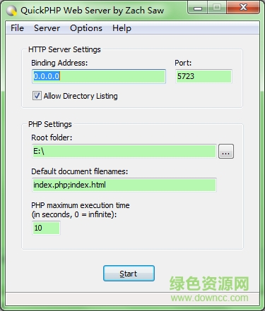quickphp web server 綠色版 0