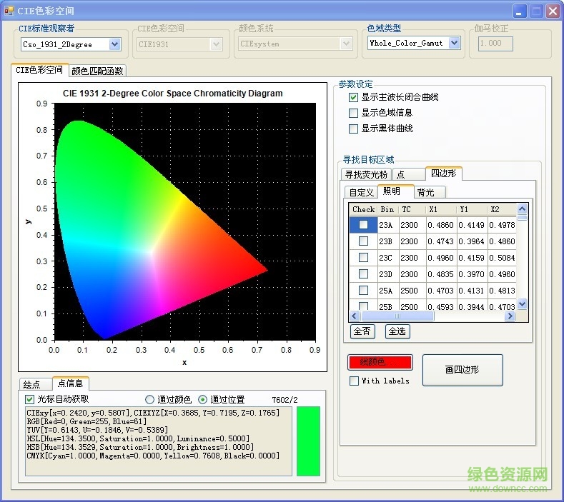 cie色彩空間軟件 v1.0.1.0 官方最新版 0