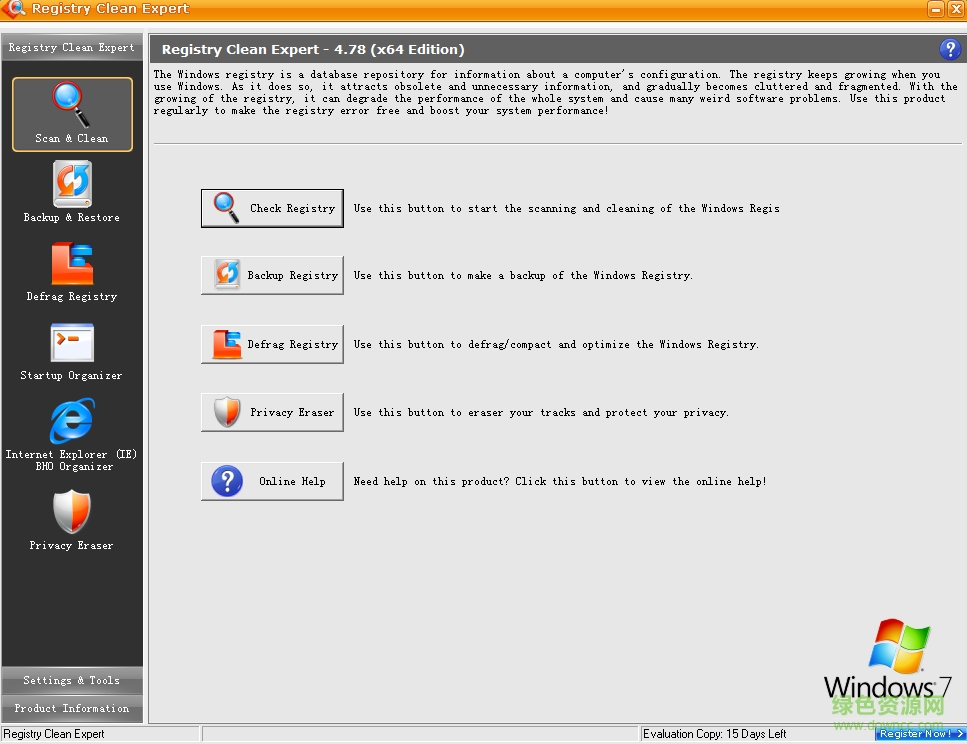 Registry Clean Expert(注冊(cè)表清理專(zhuān)家) V4.9 英文綠色特別版 0