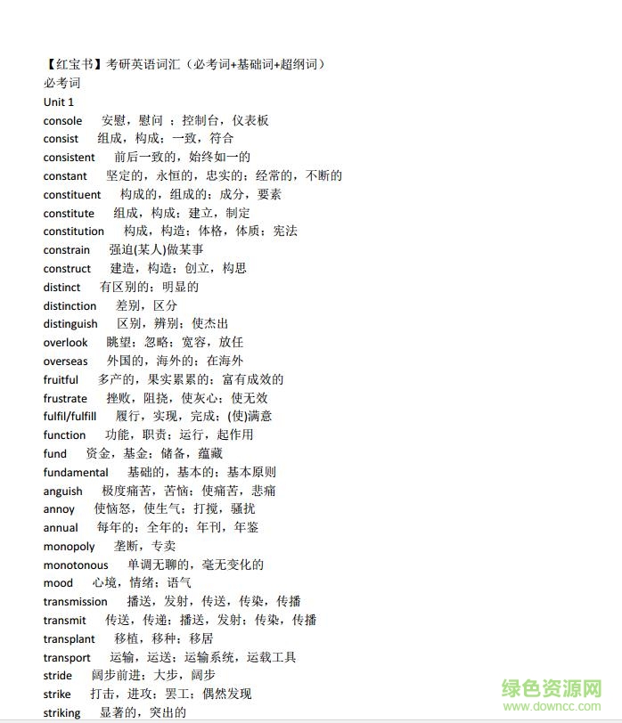 2018考研英語紅寶書詞匯pdf 電子版 0