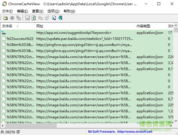 ChromeCacheView中文版(Chrome緩存查看器)1