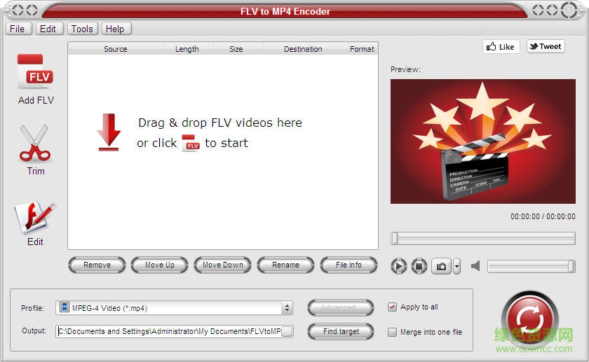 flv轉(zhuǎn)mp4格式轉(zhuǎn)換器(FLV to MP4 Encoder) v2.0 綠色版 0