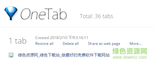 chrome 插件 onetab v1.7 免費(fèi)版 0