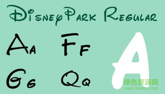 disneypark英文字體