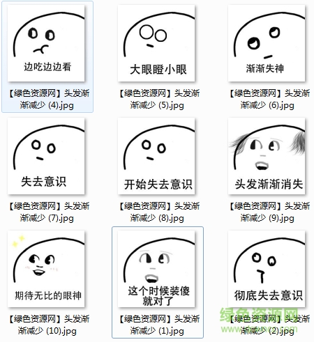 從濃密到禿頭表情包圖片0