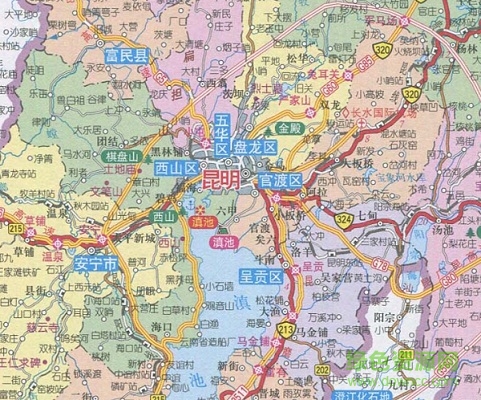 云南昆明地圖全圖高清版