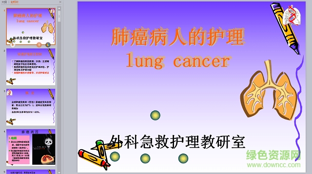 肺癌患者的護理查房PPT 免費版 0