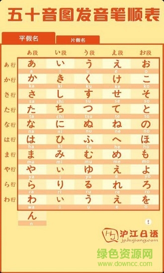 滬江日語(yǔ)五十音圖 v1.1 安卓版 1