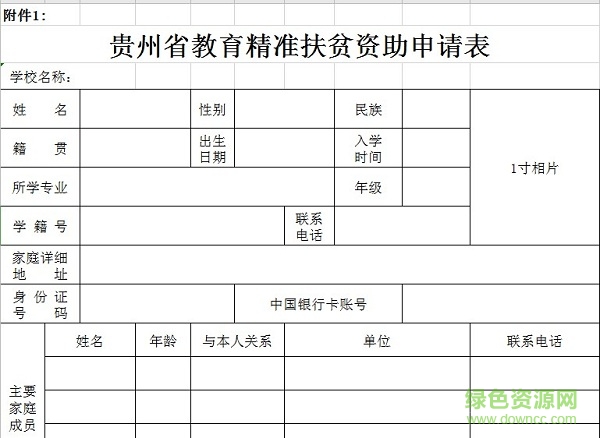 精準(zhǔn)扶貧申請(qǐng)表填寫模板