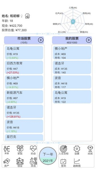 模擬炒股人生手游 v1.1 去廣告安卓版 2