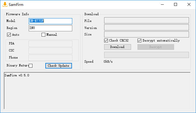 samfirm.exe(三星手機(jī)官方系統(tǒng)下載器) v0.5.0 綠色原版 0