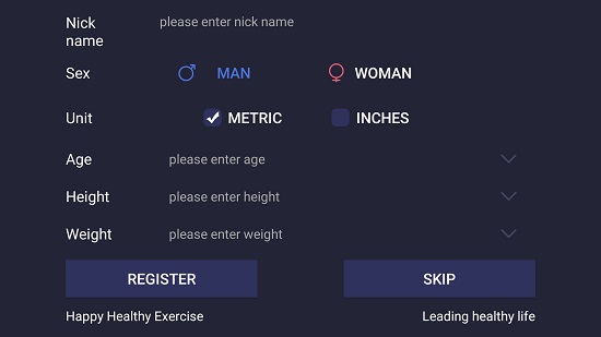 Fitness data app