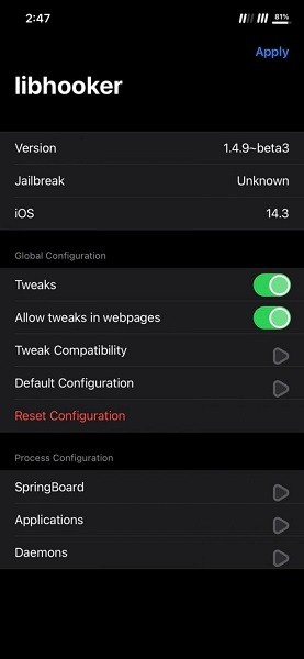 taurine越獄軟件 v1.1.6 官方版 0