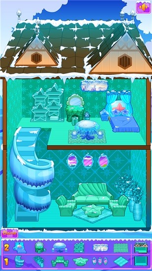 冰雪公主娃娃屋布置手機版