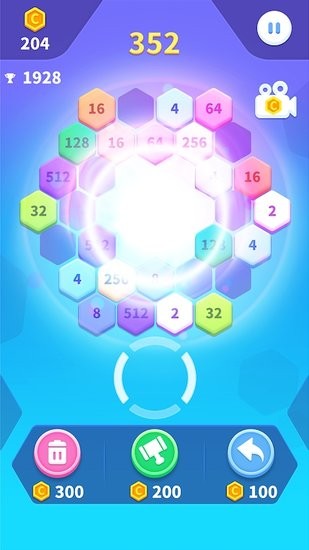 2048六邊形方塊游戲