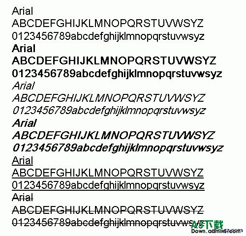arial字體  0