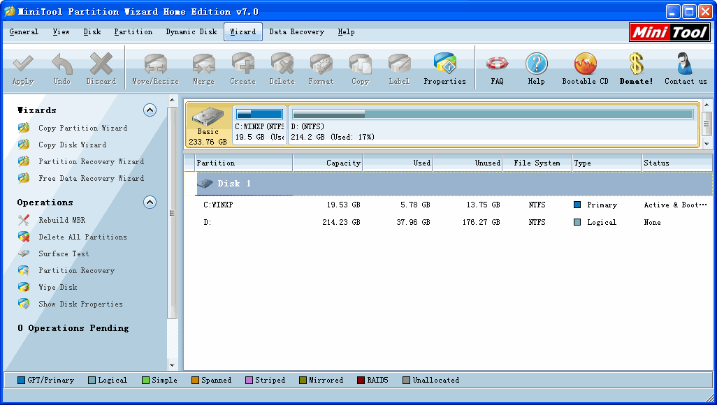 MiniTool Partition Wizard Home Edition v10.2.1 免費(fèi)安裝版 0