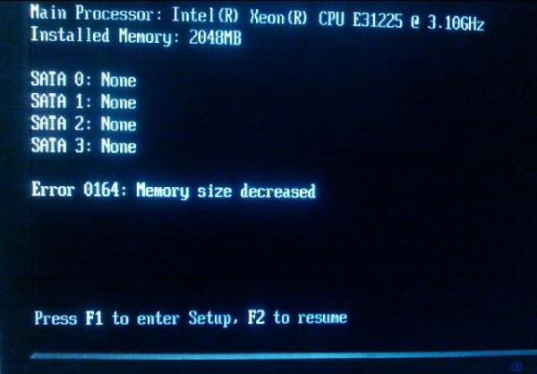 電腦開機(jī)自檢提示memory size decreased錯(cuò)誤