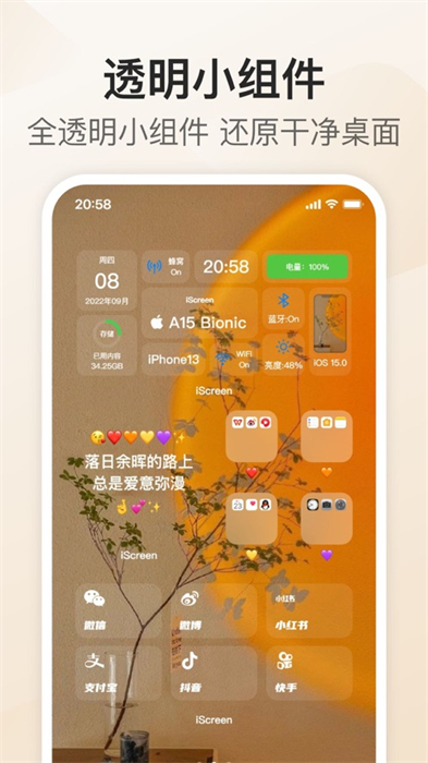 iscreen我的桌面透明組件ios版1